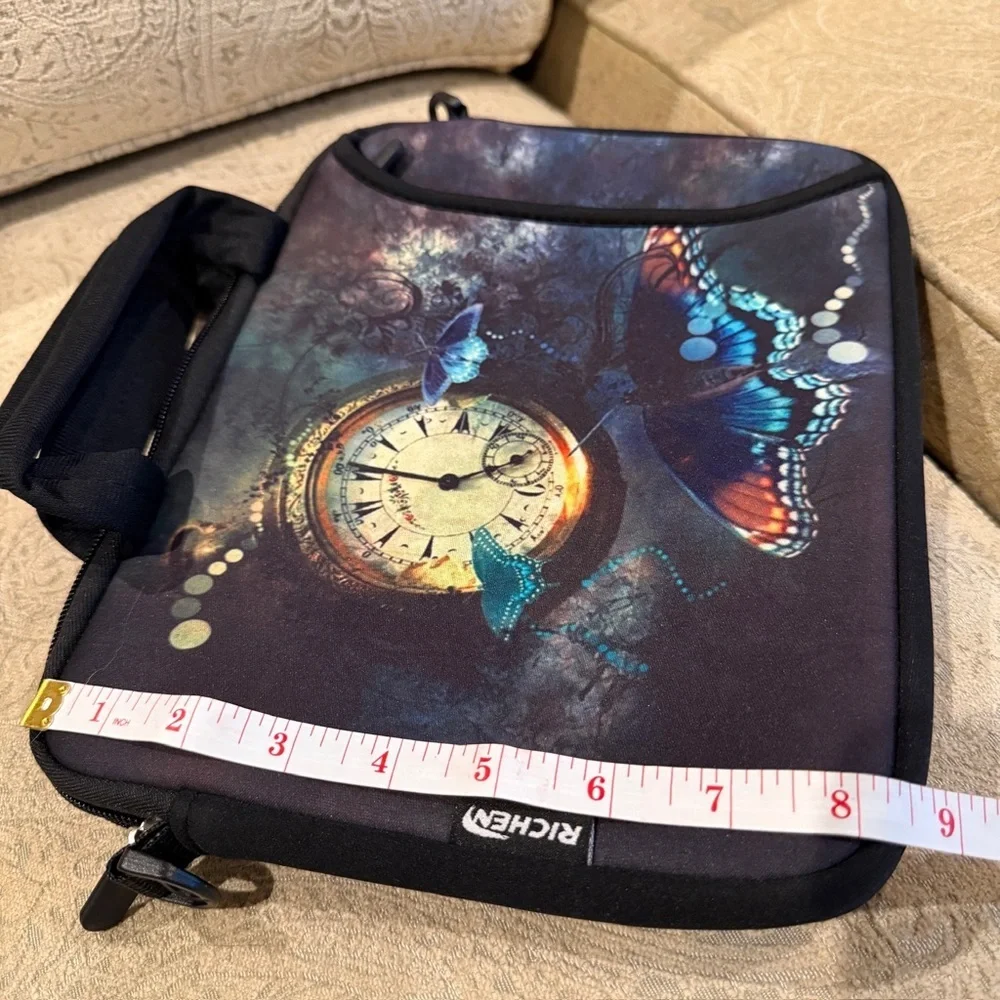 Richen Butterfly and Clock Laptop Sleeve